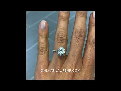 3 ct Oval Moissanite Compass Prong Style Engagement Ring