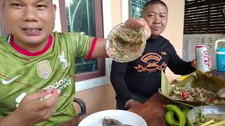ก้อยปลาสูตรเหนือ ก้อยกุ้ง ทีมงานมาทำกับข้าวให้กิน
