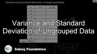 Variance and Standard Deviation of Ungrouped Data