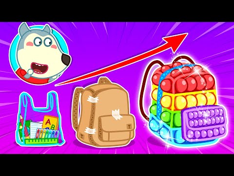 Wolfoo Makes DIY Pop It Backpack for Kids | Back to School Series  🤩Wolfoo Kids Cartoon