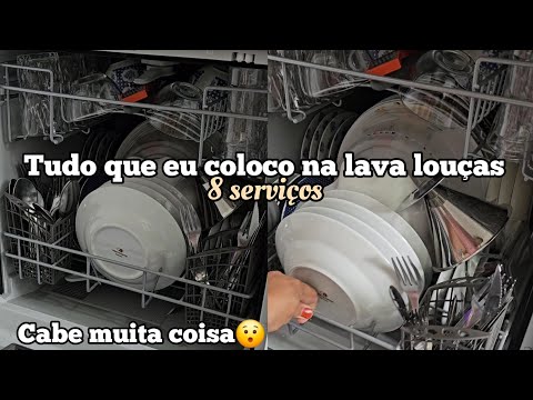 RESENHA RÁPIDA DA LAVA LOUÇAS DE 8 SERVIÇOS BRASTEMP | TUDO QUE EU COLOCO NA LAVA LOUÇAS