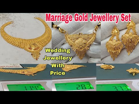 Latest Gold Jewellery Set For Marriage || Wedding Gold Collection With Weight And Price