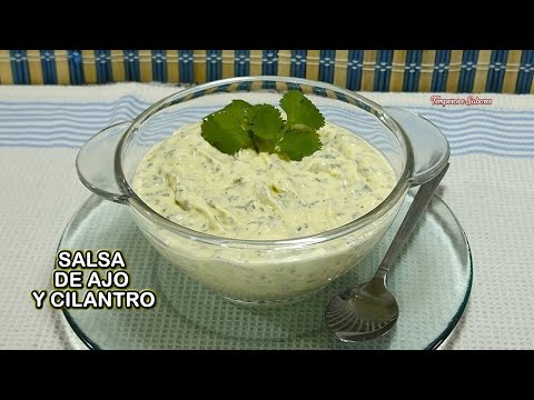 SALSA DE AJO CON CILANTRO FÁCIL Y RIQUISIMA