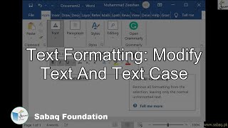 Text Formatting: Modify text and text case