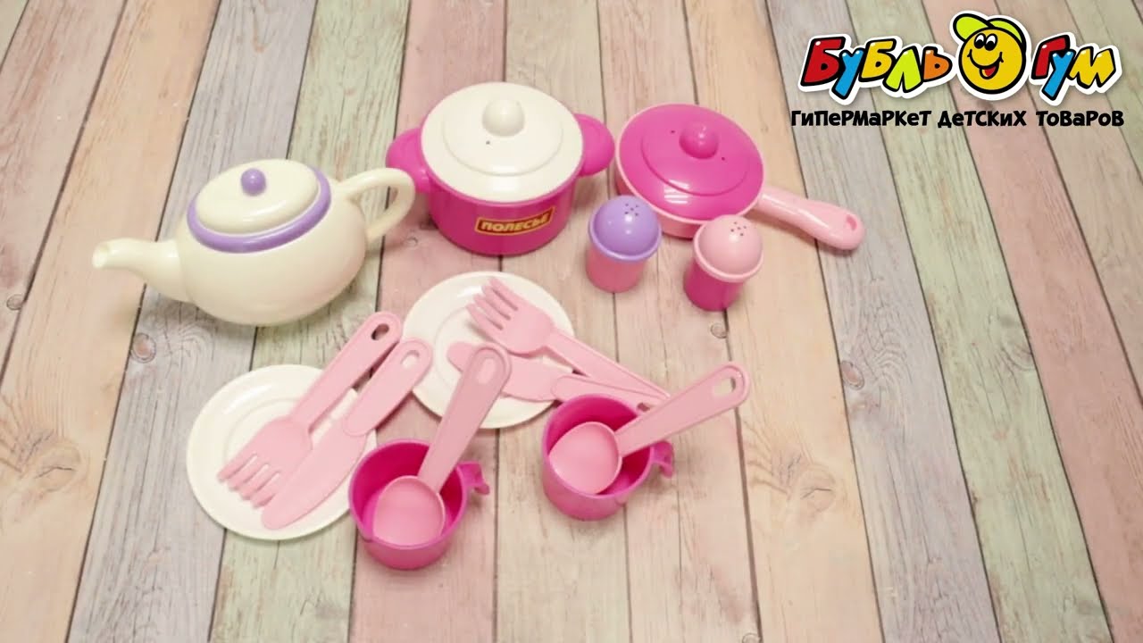 Набор детской посуды Полесье Настенька на 2персоны 18эл - видео Набор детской посуды Полесье Настенька на 2персоны 18эл - видео