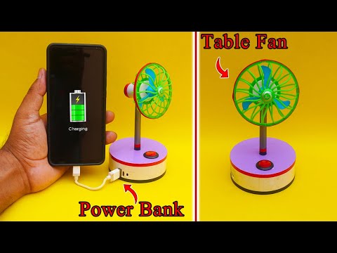 How To Make A Rechargeable Table Fan At Home | Homemade Table Fan & Power Bank | Power Bank| Fan DIY