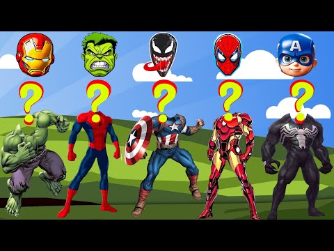 TEBAK GAMBAR TOP AVENGERS HEROES | WRONG HEADED SUPERHEROES | MARVEL, AVENGERS, SPIDER-MAN, HULK