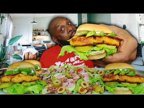 YES I WAS TALKING 2 U !!! NOW WHAT | SUCCULENT SALMON BURGERS | MUKBANG