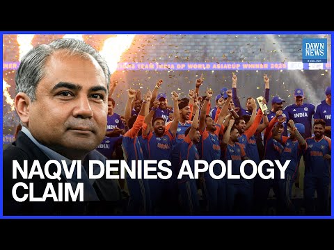 YouTube video thumbnail: Naqvi Denies Apologising to Bcci, Slams Indian Media Reports Over Trophy Row