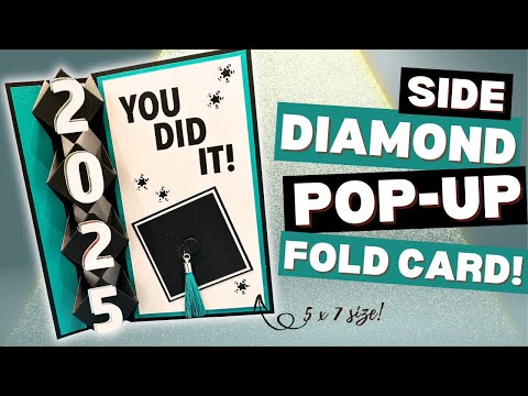 Side Diamond POP-UP Fold Card | NO DIES NEEDED!