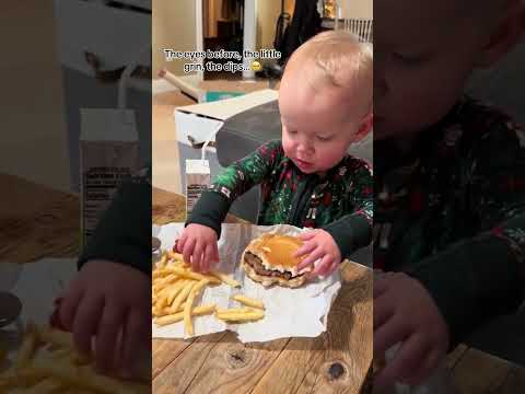 16 month old just casually enjoying #babygirl #mcdonalds #happymeal #hungrygirl #babytok #baby