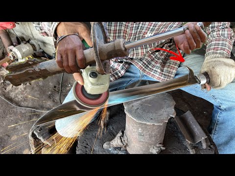 THIS BLACKSMITH IS AT ANOTHER LEVEL/MAKING A FANTASY SWORD FROM A SHOCK ABSORBER PISTON ROD
