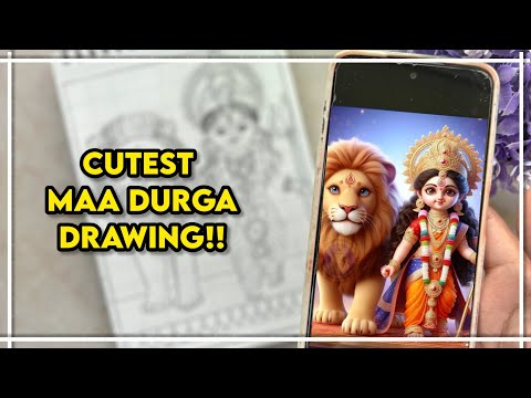 Tutorial: Cute Maa Durga Drawing 😍|| The Arts Cafe