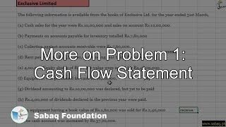 More on Problem 1: Cash Flow Statement