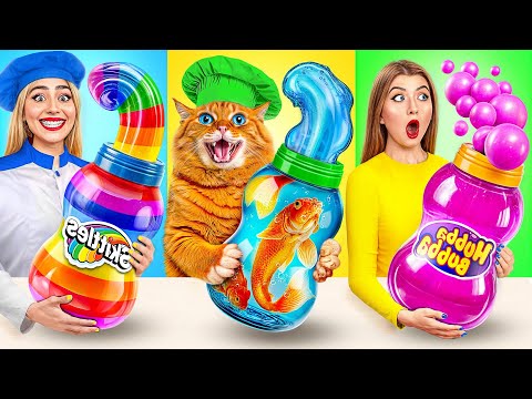 Reto De Cocina Yo vs Abuela con Gato | Batalla de Comida de Trend DO Challenge