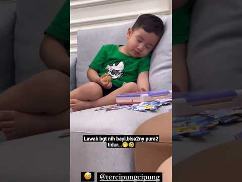 Rayyanza pura2 tidur saat nemenin mama gigi jualan...🤭🤣