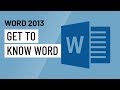 Microsoft Word 2013 Basics