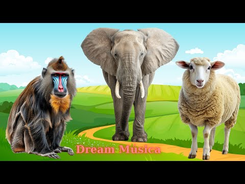 Lovely Animal Sounds: Elephant, Sheep, Monkey, Baboon | Animal Sounds