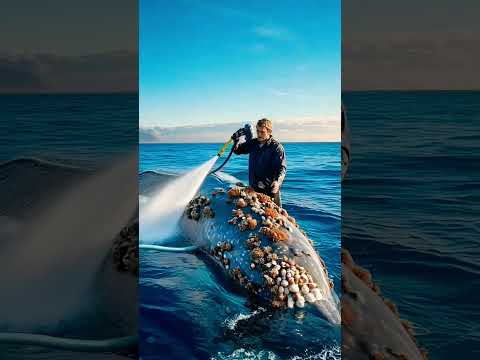 whale barnacles on its body and asked the U.S. Coast Guard for help part 16 #ytshorts #whale #shorts