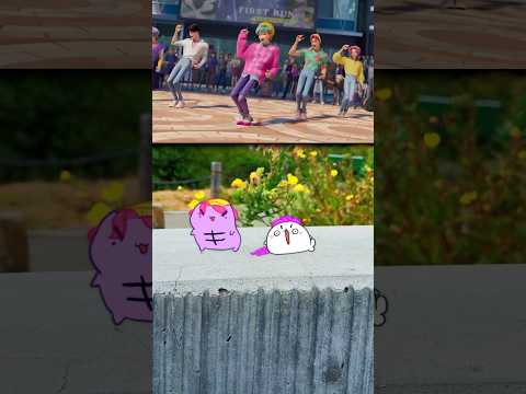 Tango and Cece hit the moves better than the Saja boys #animation #cat #cute