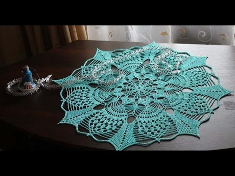 طريقة عمل مفرش كروشيه انيق بتصميم مميز وسهل التنفيذ Crochet doily