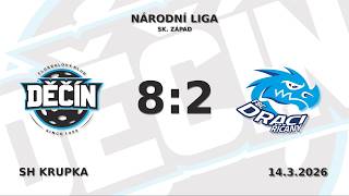 Sestřih třetího utkání čtvrtfinále play-off Národní ligy Děčín vs. FBC Draci Říčany