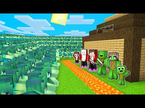 Mikey & JJ Family Security House vs Zombie Girls in Minecraft - Maizen Challenge