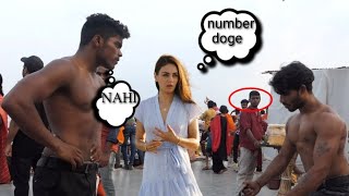 when bodybuilder goes shirtless in public reaction in varanasi girl reaction ll publicreaction#prank