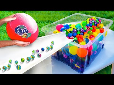 Racing Cars vs Orbeez in EPIC Water Slide Marble Run Showdown!