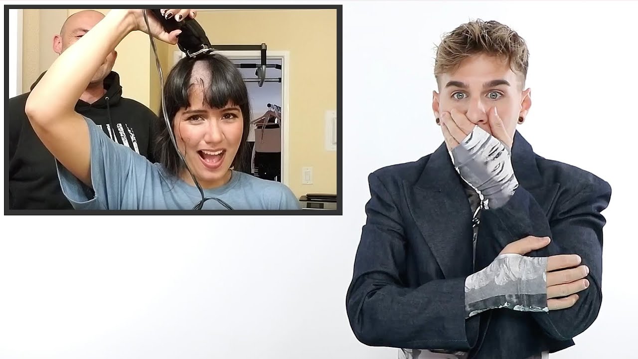 Hairdresser reacts to girls shaving their heads
