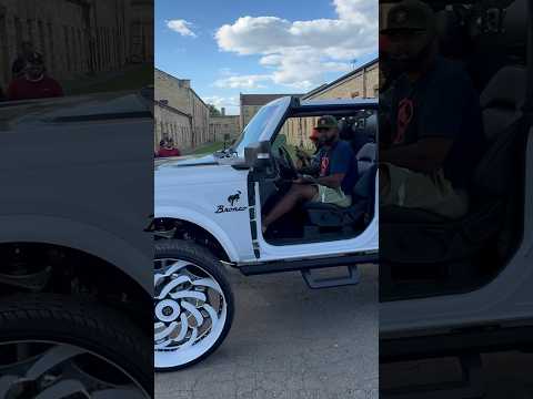 White Ford Bronco on 34’s Leavin the Carshow
