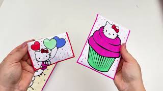 💗paper diy💗 Blind bags❣️unboxing paper hello kitty pack | tutorial | ASMR