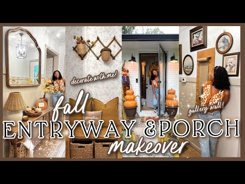 COZY FALL ENTRYWAY & PORCH DECORATE WITH ME| Exterior Makeover, Creating a Gallery Wall & Easy DIYS🍁