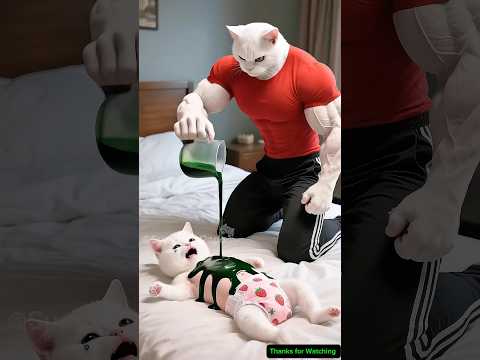 Dad makes long hair formula for his little kitten #bullymaguire #bkffofficial1 #ai #cat #kitten