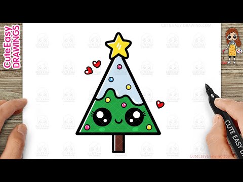 How to Draw a Cute Christmas Tree - Easy Step-by-Step for Kids!