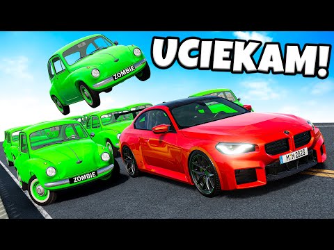 ❄️ UCIEKAM OD ZOMBIE NA WYSPIE!? LOSOWE AUTA | BeamNG Drive |
