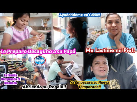 Preparo Desayuno para su Papá😍+Ya NO pude hacer Más🥹+Le ENCANTO🎁+Ya va a EMPEZAR🤩+Comprando el SUPER