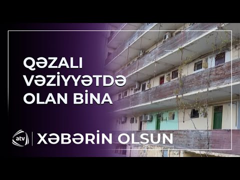 Sumqayıtda qəzalı vəziyyətdə olan binanın divarları aralanıb / Xəbərin olsun