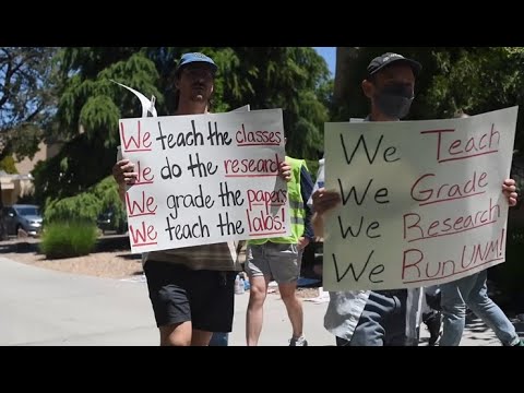 VIDEO STORY: Grad workers picket for higher wages