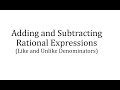 Rational Expressions and Their Properties