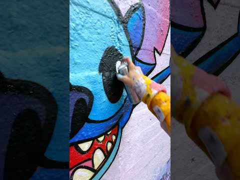 Le Poisson Steve mais en Stitch #Streetart !