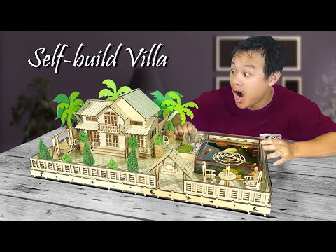 Wooden Villa with Garden, Fish Pond, and Relaxing Café #crealityfalconchallenge