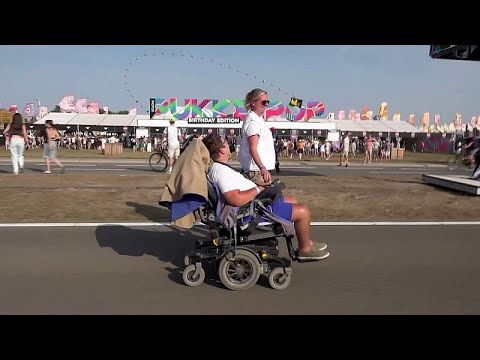 YouTube video thumbnail: At Pukkelpop, People With Reduced Mobility Are Also Part of Festival Crowd