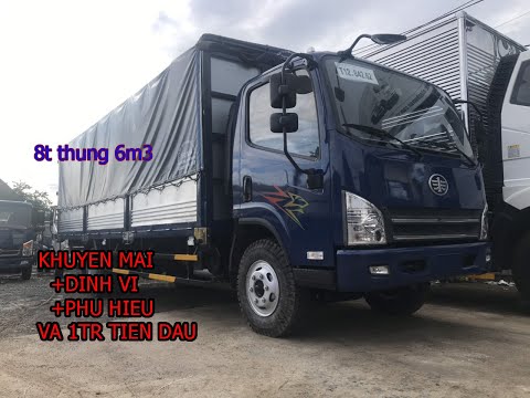 Xe tải Faw 7.3 tấn ga cơ, thùng dài 6m3, động cơ Hyundai D4DB. Hỗ trợ trả góp