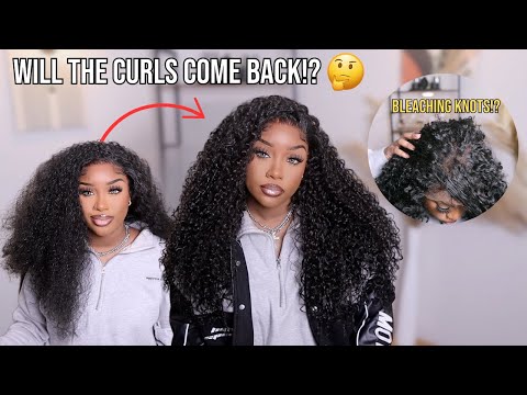 BLEACHING the KNOTS on a $52 wig? + Can You Brush Out Synthetic Curls & Get Them Back? Let’s See...🤯