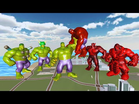 GREEN HULK VS RED HULK - EPIC SUPERHEROES WAR - IBD3D
