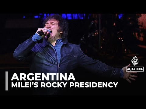 YouTube video thumbnail: Argentina's Milei Launches new Book With Rock Concert Amid Political Turmoil