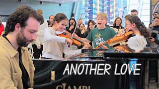 3 kids SHOCK the AIRPORT playing Another Love 😱