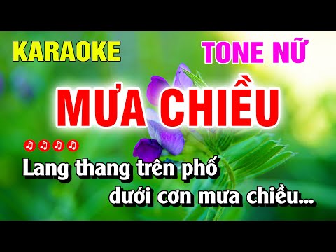 Karaoke Mưa Chiều Tone Nữ Nhạc Sống Beat Hay | Nguyễn Linh