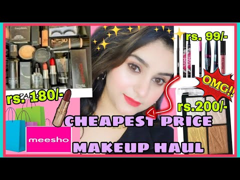 omg!😳trying the most cheapest makeup products from meesho|is it worth it?#meeshomakeuphaul #trending